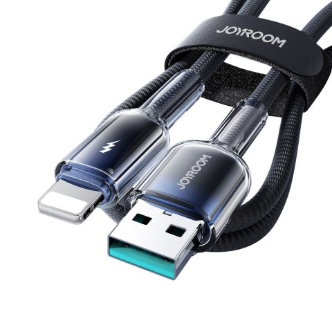 Kabel przewód Crystal-Clear Series 3A USB-A - iPhone Lightning 1.2m - czarny