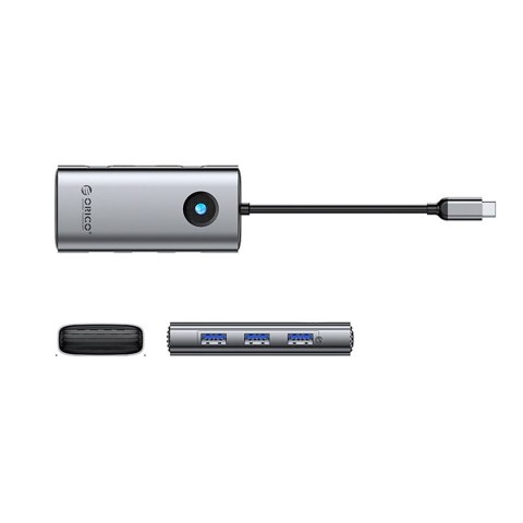 Hub PW11-6P rozdzielacz USB-C na USB-A USB-C HDMI - szary Hub PW11-6P rozdzielacz USB-C na USB-A USB-C HDMI - szary