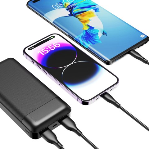 Powerbank K18 Pro 20000mAh USB-A / USB-C / Micro USB - czarny Powerbank K18 Pro 20000mAh USB-A / USB-C / Micro USB - czarny