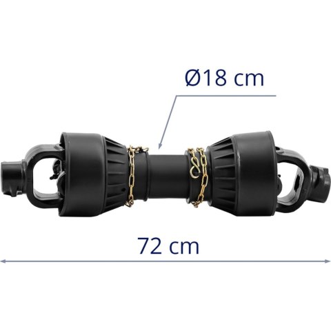 Wałek wał przekaźnika mocy przegubowo teleskopowy 62-72 cm 1 3/8'' 6 zębów Wałek wał przekaźnika mocy przegubowo teleskopowy 62-72 cm 1 3/8'' 6 zębów