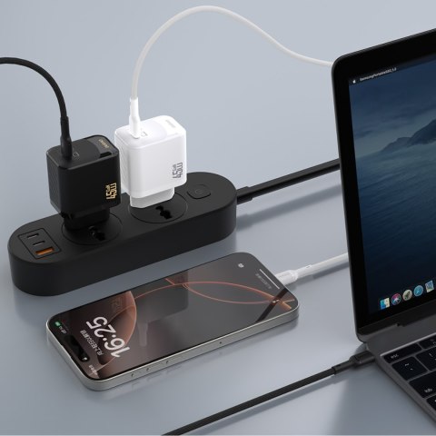 Ładowarka sieciowa A28 GaN USB-C 45W - biała Ładowarka sieciowa A28 GaN USB-C 45W - biała