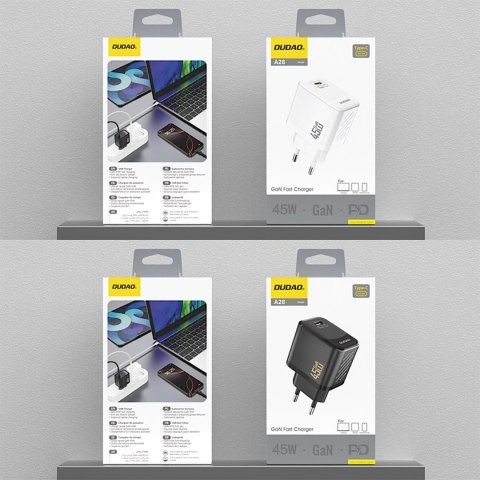 Ładowarka sieciowa A28 GaN USB-C 45W - biała Ładowarka sieciowa A28 GaN USB-C 45W - biała