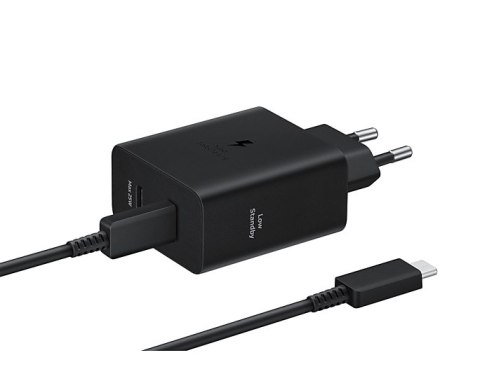 Ładowarka sieciowa Samsung USB-C 50W z kablem USB-C - czarna Ładowarka sieciowa Samsung USB-C 50W z kablem USB-C - czarna