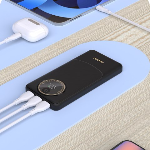 Powerbank K12 10000mAh USB-A USB-C PD22.5W - czarny