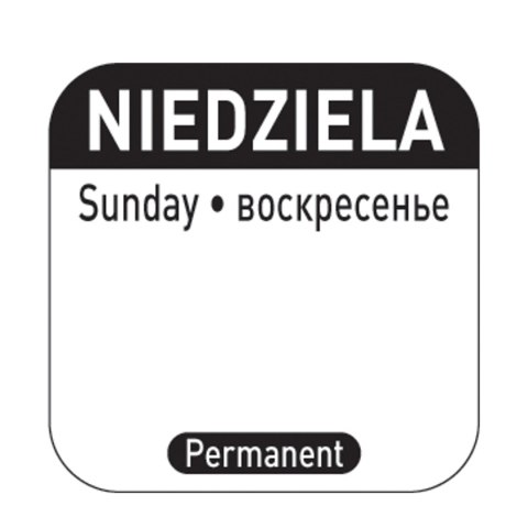 Naklejki food safety na pojemniki wielokrotnego użytku Niedziela PL RU EN 1000 szt. Hendi 850138 Naklejki food safety na pojemniki wielokrotnego użytku Niedziela PL RU EN 1000 szt. Hendi 850138