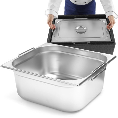 Pojemnik gastronomiczny GN 1/2 z chowanymi uchwytami 325x265x200mm 12.5L Hendi 817353 Pojemnik gastronomiczny GN 1/2 z chowanymi uchwytami 325x265x200mm 12.5L Hendi 817353