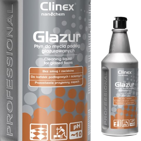 Płyn do mycia podłóg płytek glazury kamienia CLINEX Glazur 1L Płyn do mycia podłóg płytek glazury kamienia CLINEX Glazur 1L